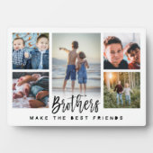 Brothers Make the Best Friends Photo Collage White Plaque (Front)
