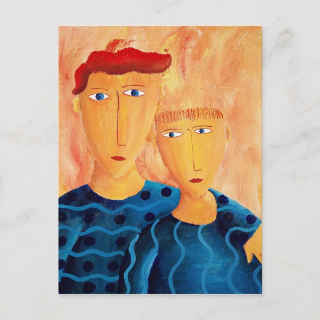 Brothers Portrait Painting Postcard (Front)