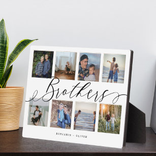 Brothers Script   Gift For Brothers Photo Collage Plaque