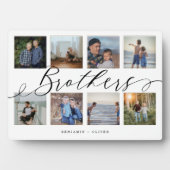 Brothers Script | Gift For Brothers Photo Collage Plaque (Front)
