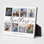 Brothers Script | Gift For Brothers Photo Collage Plaque (Side)