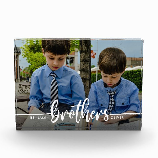 Brothers Script Modern Photo   Block (Front)