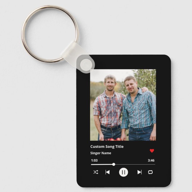 Brothers Song Matching Custom Photo Keychain (Front)