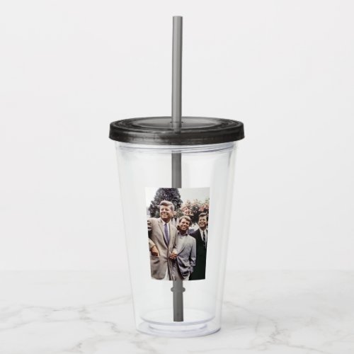 Brothers with President John Kennedy White House Acrylic Tumbler