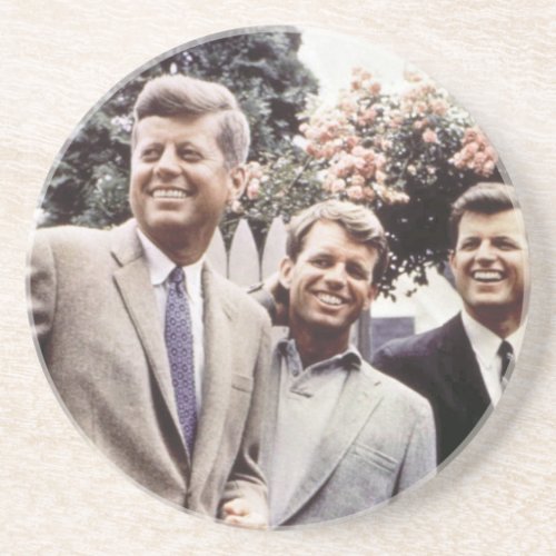 Brothers with President John Kennedy White House Coaster