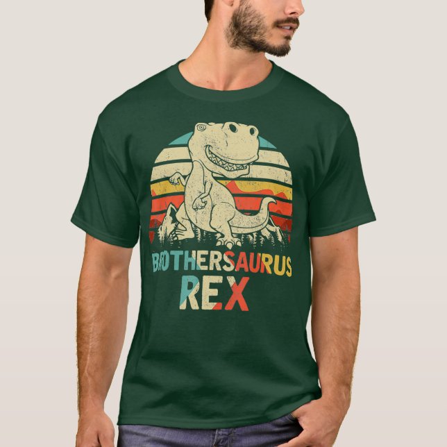 Brothersaurus Rex  Dinosaur Fathers Day T-Shirt (Front)