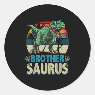 Brothersaurus T Rex Dinosaur Brother Saurus Family Classic Round Sticker