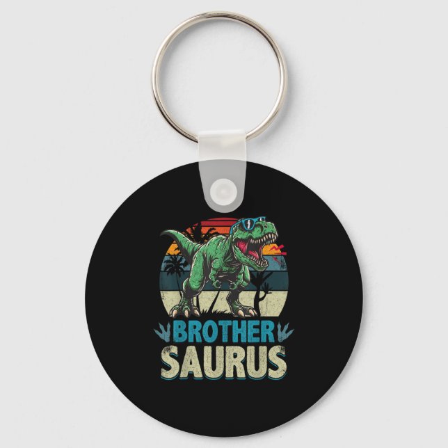 Brothersaurus T Rex Dinosaur Brother Saurus Family Keychain (Front)