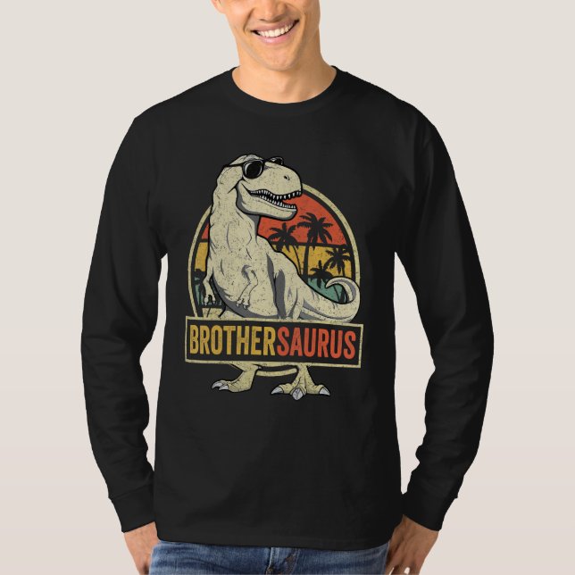Brothersaurus T rex Dinosaur Brother Saurus Family T-Shirt (Front)