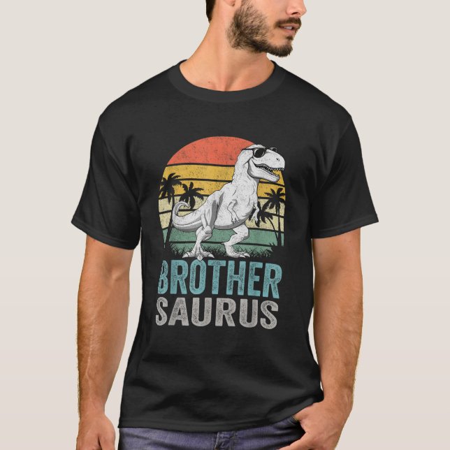 Brothersaurus T Rex Dinosaur Brother Saurus Family T-Shirt (Front)