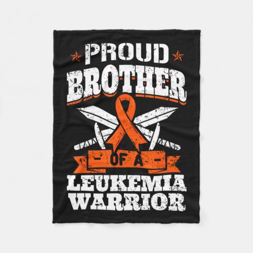 Brotther Of A Leukemia Warrior Bro Awareness Ribbo Fleece Blanket