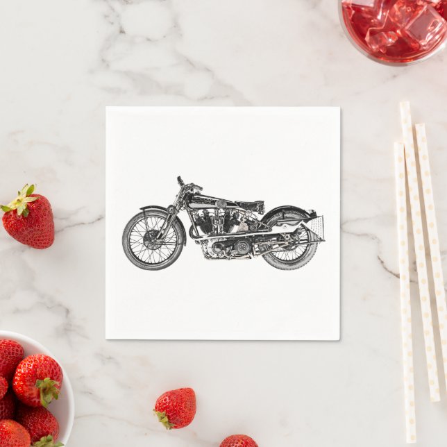 Brough Superior Vintage Motorcycle Paper Napkins (Insitu)