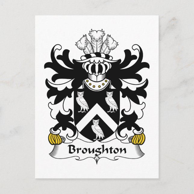 Broughton Family Crest Postcard (Front)
