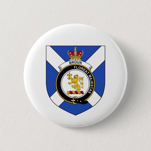 Broun (Brown) Pinback Button (Front)