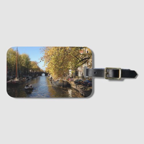 Brouwersgracht Amsterdam Canal Autumn Photo Luggage Tag