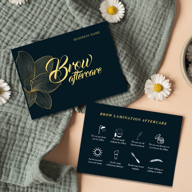 Brow After Care Esthetician Golden Details Business Card (
Brow After Care Esthetician Golden Details Business Card)
