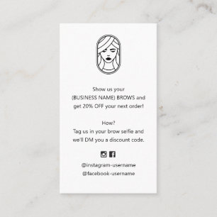 Brow and Lash Extension Discount Coupon Business  Card