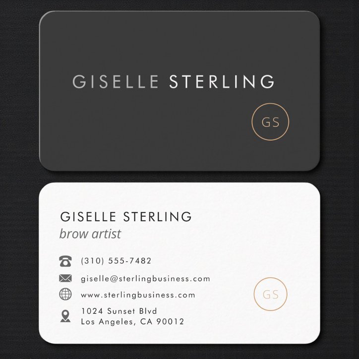Brow Artist Black Professional Business Card