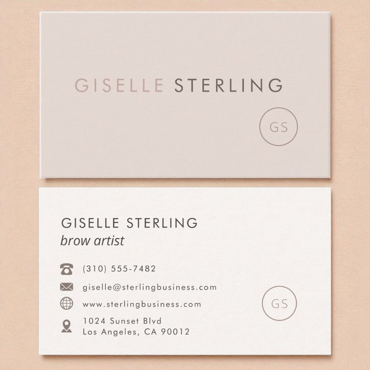 Brow Artist Blush Pink Minimalist Luxury Business Card