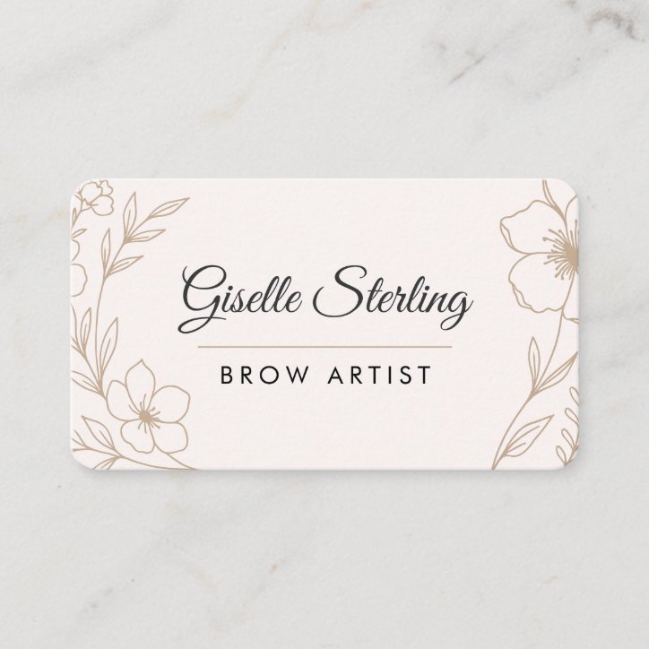 Brow Artist Floral Business Card