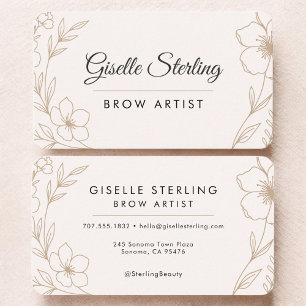 Brow Artist Floral Business Card