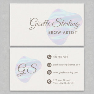 Brow Artist Iridescent Pearl Opal Abstract Business Card