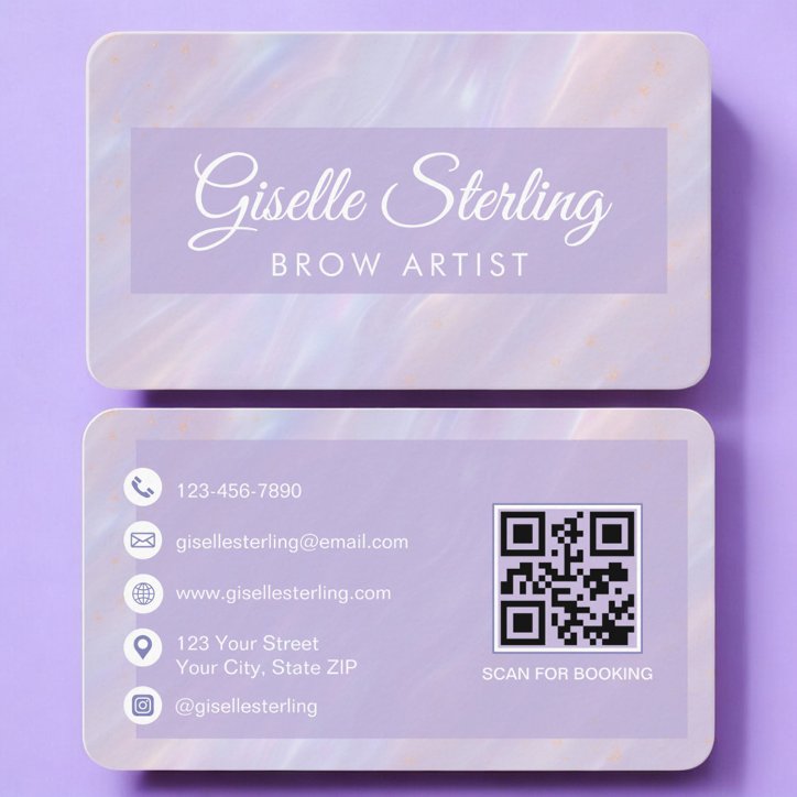 Brow Artist Iridescent QR Code Professional Business Card