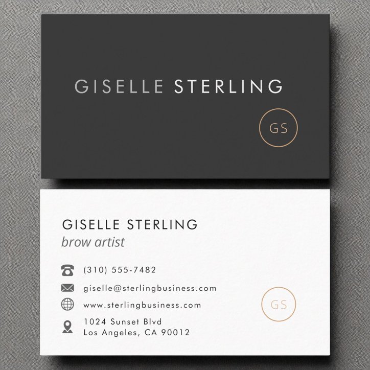 Brow Artist Minimalist Luxury Black Business Card