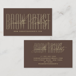 Brow artist modern typography script brown business card