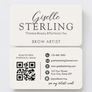 Brow Artist Neutral QR Code Business Card