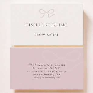 Brow Artist Pink Bow Business Card