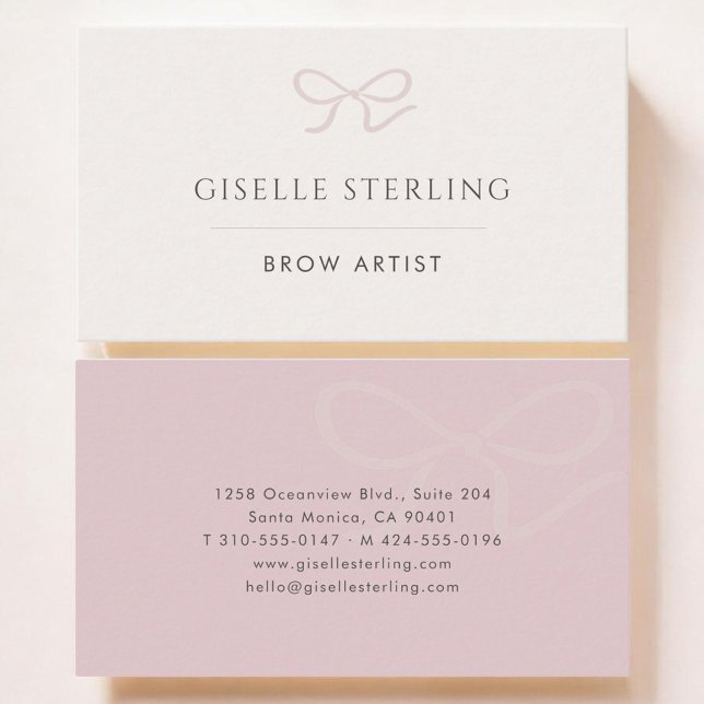 Brow Artist Pink Bow Business Card (Creator Uploaded)