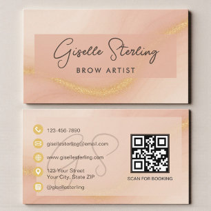 Brow Artist Watercolor QR Code Business Card