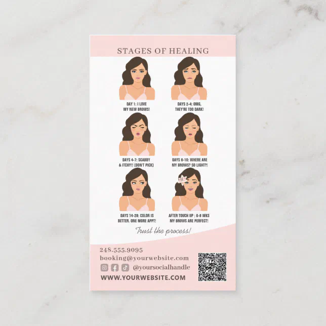 Brow Microblading Aftercare & Appointment Reminder Business Card | Zazzle