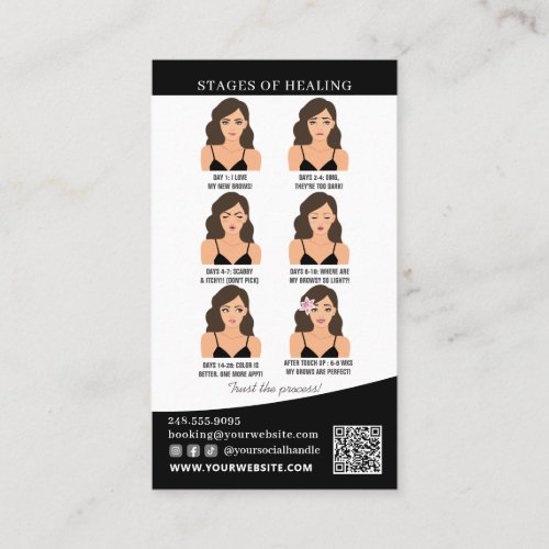 Brow Microblading Aftercare  Appointment Reminder Business Card