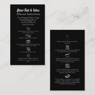 Brow Tint & Wax Aftercare Instructions  Business Card