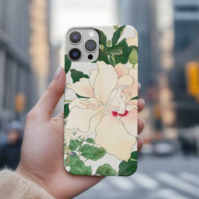 Browallia & Hibiscus Flowers -Japanese woodblock Case-Mate iPhone Case (Creator Uploaded)