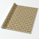 [ Thumbnail: Brown 8-Bit Graphics Style Bricks Pattern Wrapping Paper ]
