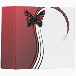 Brown Abstract Butterfly Binder