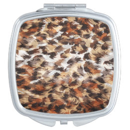 Brown Abstract Compact Mirror