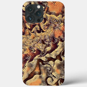 Brown Abstract Cool Guys Design Masculine iPhone 13 Pro Max Case