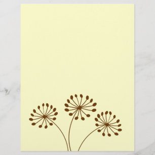 Brown Abstract Dandelion Floral Flyer