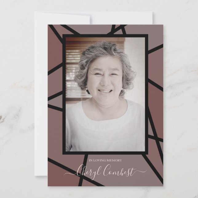 Brown Abstract In Loving Memory Funeral (Front)