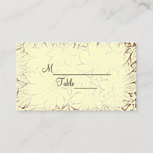 Customizable Abstract Maple Leaves Wedding Place Card Business Card