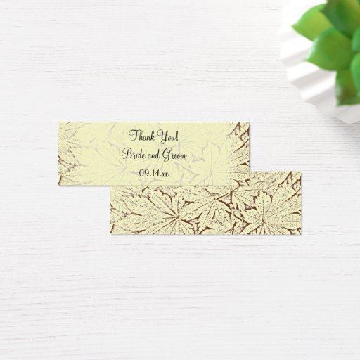 Customizable Abstract Maple Leaves Wedding Favor Tag Business Card