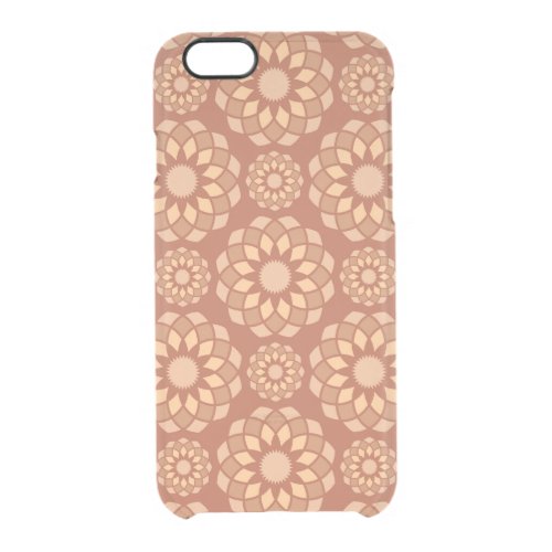 Brown abstract ornamental flower buds clear iPhone 66S case