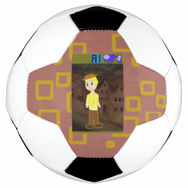 Brown Abstract Soccer Ball (Front)