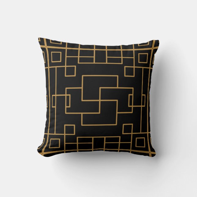 Brown Abstract  Throw Pillow (Front)
