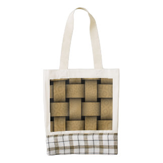 Brown abstract weave pattern zazzle HEART tote bag