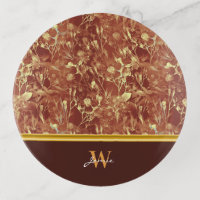 Brown Abstract Woodsy Cosmos Monogram Soap Dish